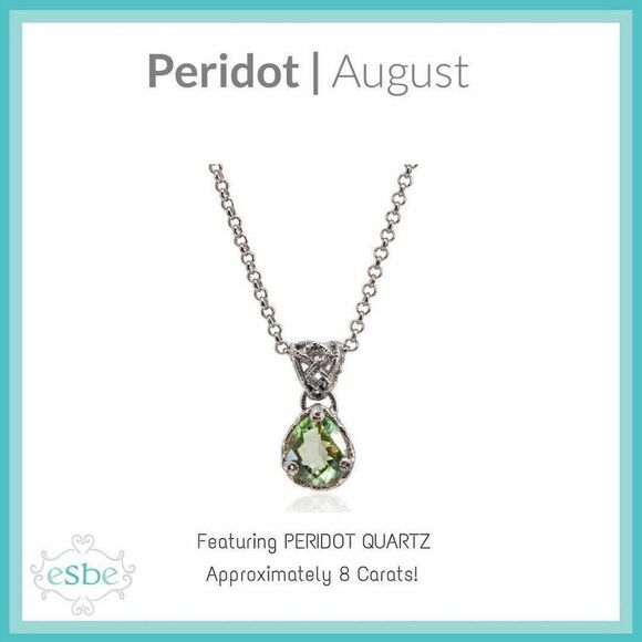 Sara Blaine/eSBe Baroque Teardrop Peridot Quartz Necklace - New - Picture 9 of 10